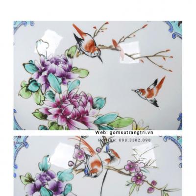 Bình vẽ tay Tứ Quý